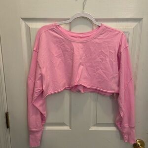 FP Movement by Free People Pink Cropped Long-Sleeve Top